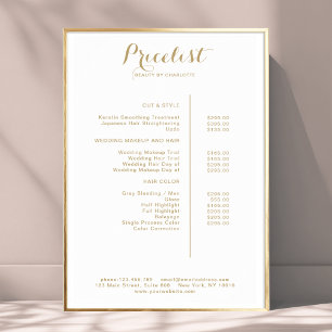 Modern,  price list Poster