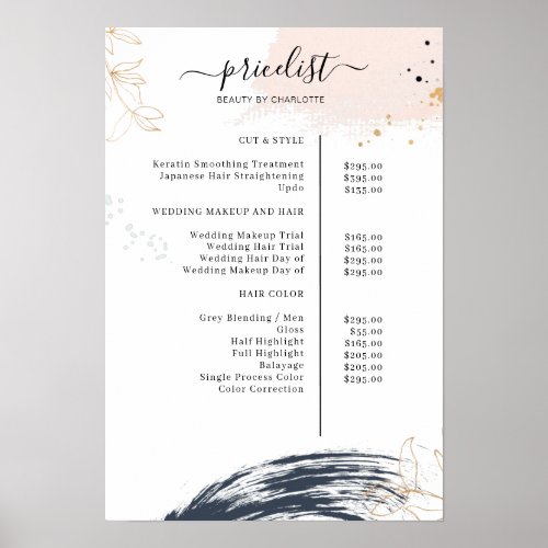 Modern  price list Poster