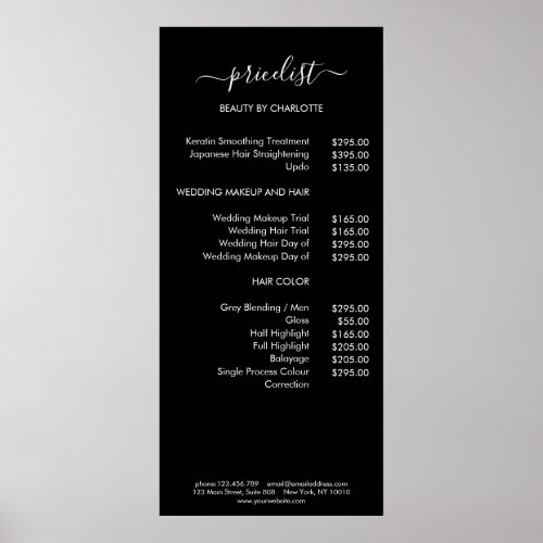 Modern Pricelist Poster