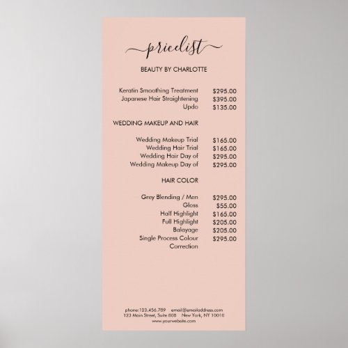 Modern Pricelist Poster