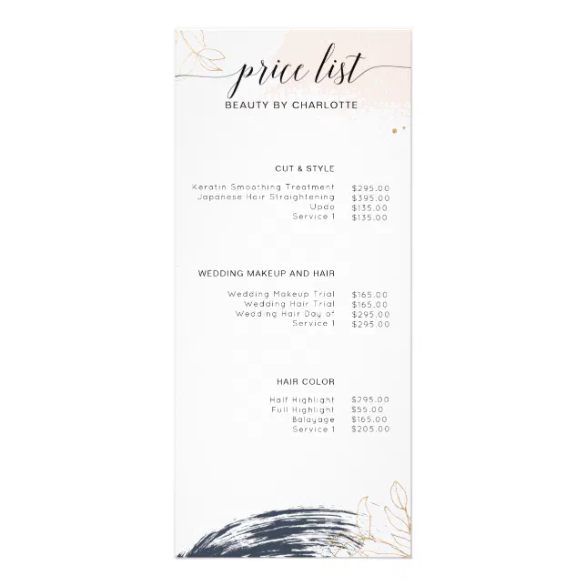 Printable Rack Price Card Modern, pricelist rack card | Zazzle