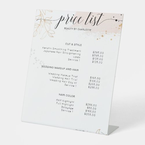 Modern pricelist Sign