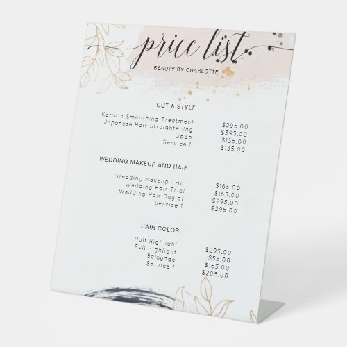 Modern pricelist Sign