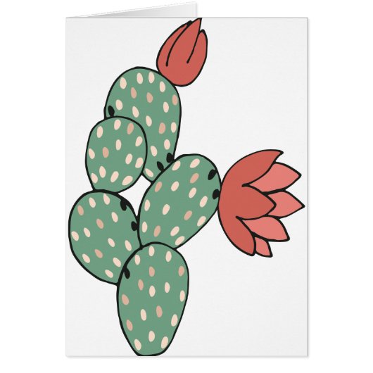 Modern Prickly Pear Cactus Cards (Front)