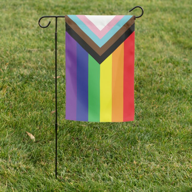 Modern Pride Garden Flag (In SItu)