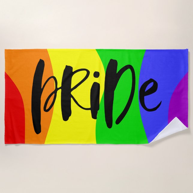 Modern Pride Rainbow Beach Towel (Front)