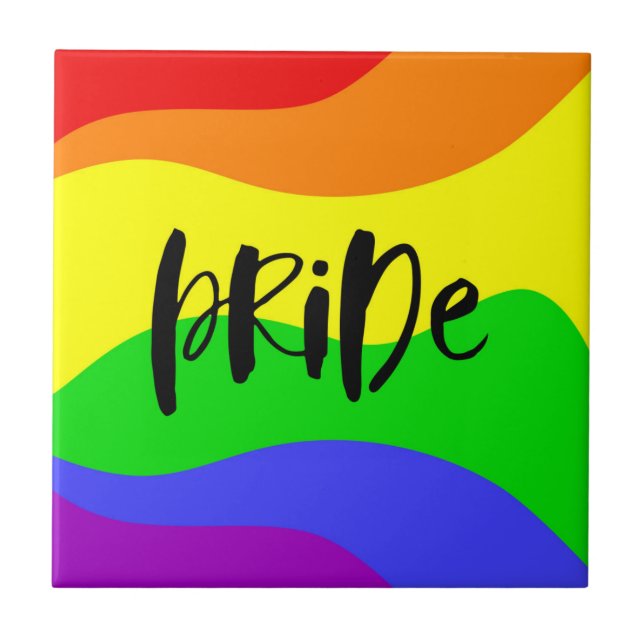 Modern Pride Rainbow Ceramic Tile (Front)
