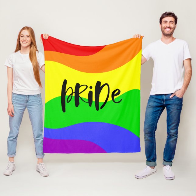 Modern Pride Rainbow Fleece Blanket (In Situ)