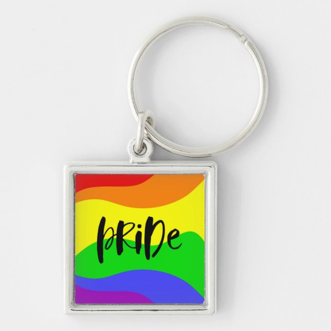 Modern Pride Rainbow Keychain (Front)