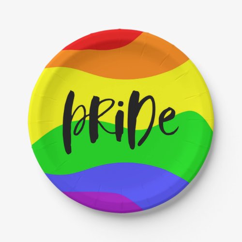 Modern Pride Rainbow Paper Plates