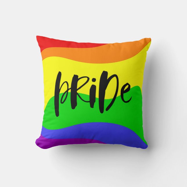 Modern Pride Rainbow Throw Pillow (Front)