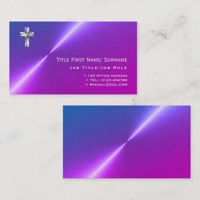 Modern Priest Pastor Minister Clergy Faith Church Business Card (Front/Back)