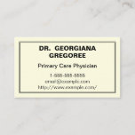 [ Thumbnail: Modern Primary Care Physician Business Card ]