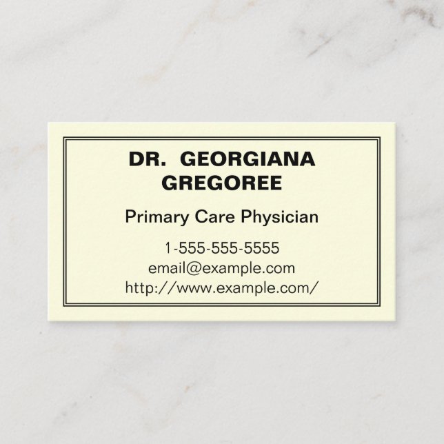 Modern Primary Care Physician Business Card (Front)