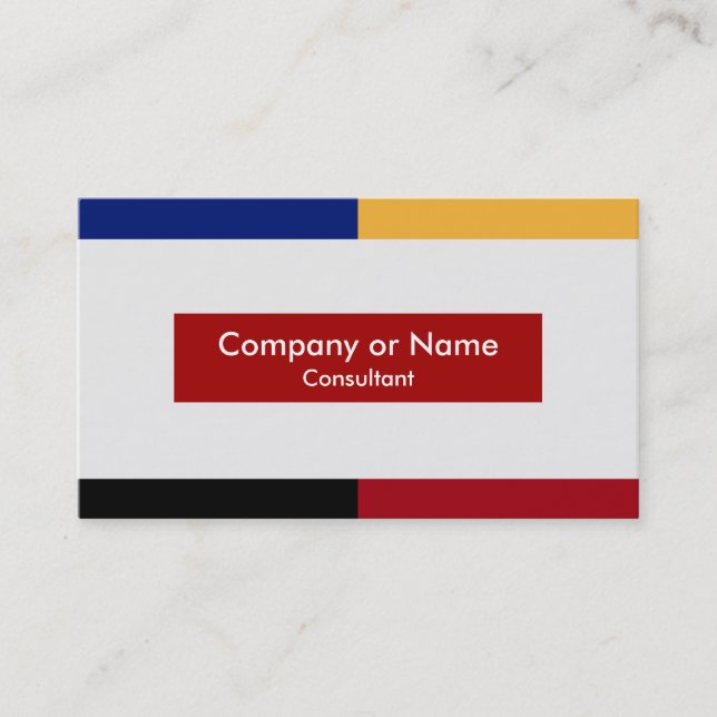 Modern Primary Colors Business Card (Front)