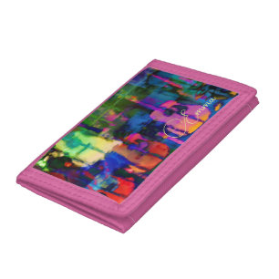 Modern Primary Colors Guitar-Girl Tri-fold Wallet
