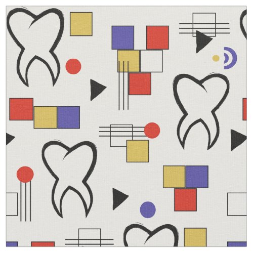 Modern Primary Dental Tooth Design Fabric