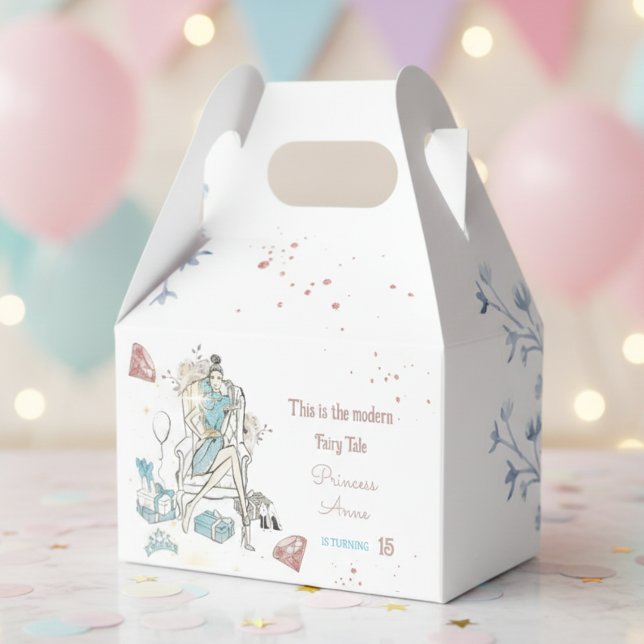 Modern Princess Royal Birthday Favor Boxes (Creator Uploaded)