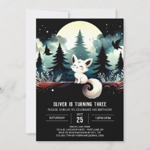 Modern Printable Cat Birthday Invitation