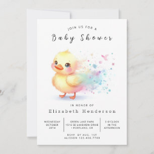 Modern Printable Duck Baby Shower Invitation