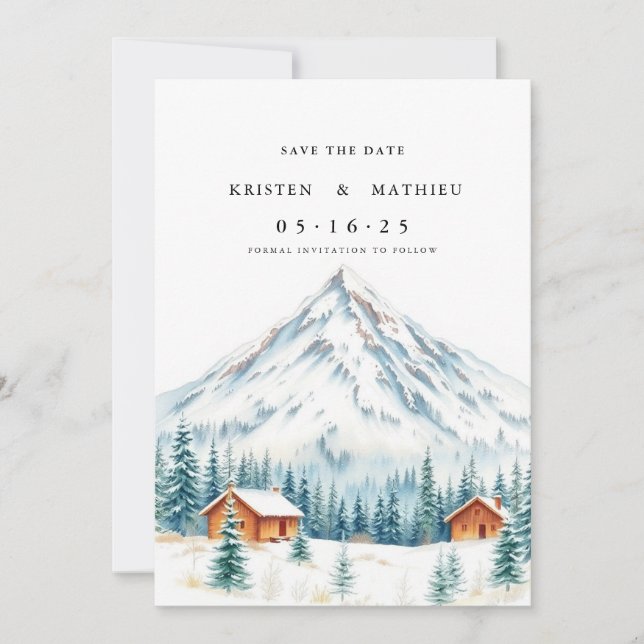 Modern Printable Mountain Save The Date (Front)