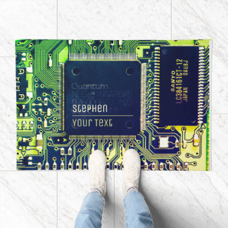 Modern Printed Circuit Board Design Add Name Geeky Doormat