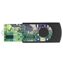 Modern Printed Circuit Board Design Add Name Geeky Flash Drive