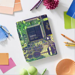 Modern Printed Circuit Board Design Add Name Geeky iPad Smart Cover