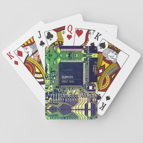 Modern Printed Circuit Board Design Add Name Geeky Playing Cards
