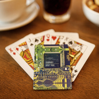 Modern Printed Circuit Board Design Add Name Geeky Poker Cards