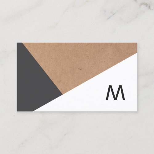 Modern Printed Kraft Paper Grey White Geometric Business Card