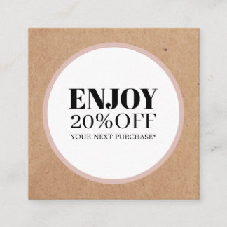 Modern Printed Kraft White Circle Salon Discount Card