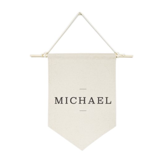 Modern Printed Name Hanging Wall Banner (Front)