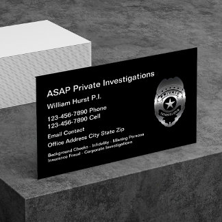 Modern Private Investigator Theme Business Card