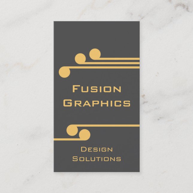 Modern Pro Business Card, Gray and Light Orange Card (Front)