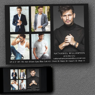 Modern Pro Model Actor 5 Photo Comp Card
