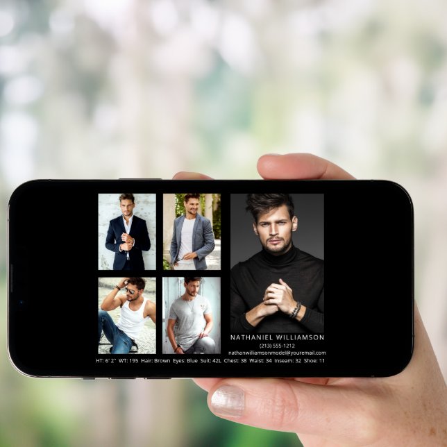 Modern Pro Model Actor 5 Photo Comp Card (Front Digital)