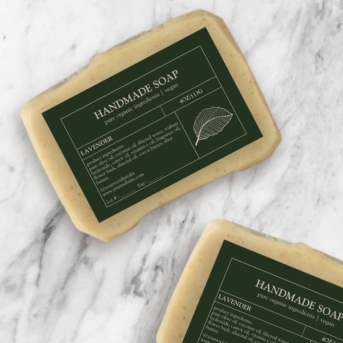 Modern Product Dark Green Cosmetic Soap Label