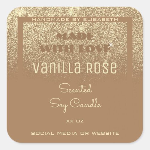 Modern Product Labels Beige with Gold Glitter Rain