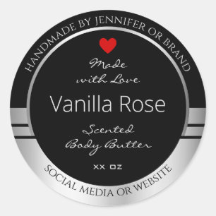 Modern Product Packaging Labels Black and Silver