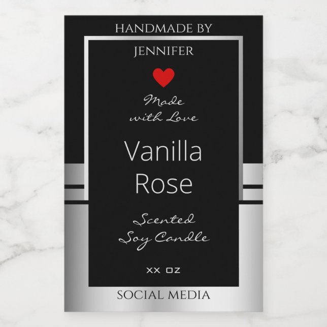 Modern Product Packaging Labels Black and Silver (Single Label)