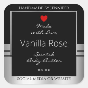 Modern Product Packaging Labels Black and Silver