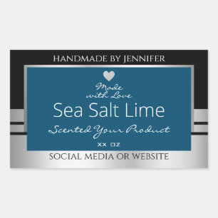 Modern Product Packaging Labels Black Silver Blue