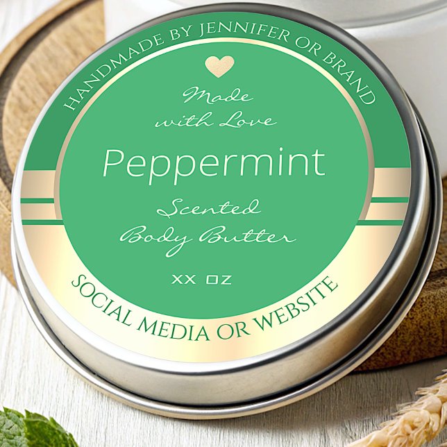 Modern Product Packaging Labels Green and Gold (Creator Uploaded)