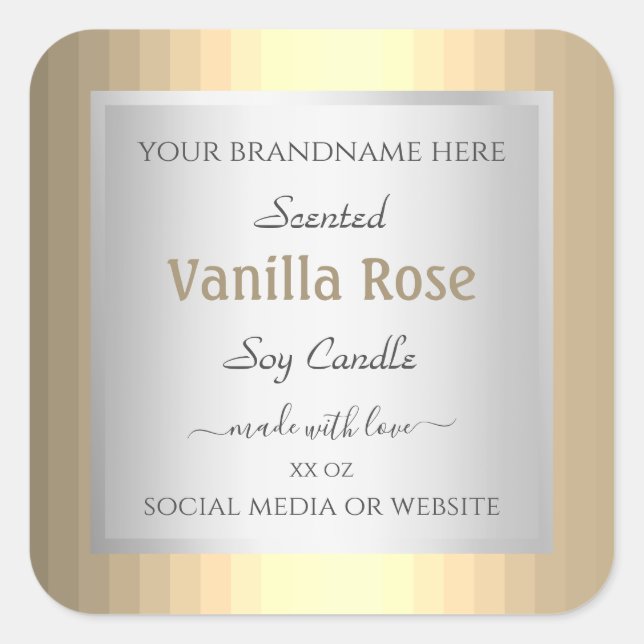 Modern Product Packaging Labels Silver Gold Colors (Front)