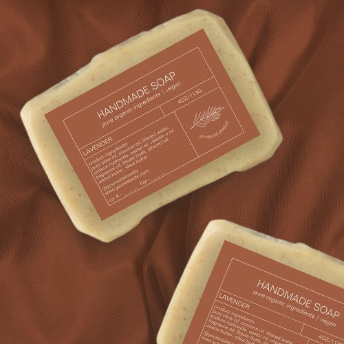 Modern Product Terracotta Cosmetic Soap Label