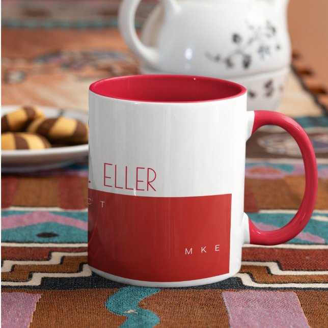 Modern Prof (architect) Half-Red Half-White Coffee Mug