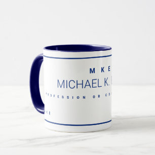 Modern Profession Business Name Blue Mug