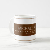 Modern Profession Business Name Brown Coffee Mug (Front Left)