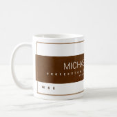 Modern Profession Business Name Brown Coffee Mug (Left)